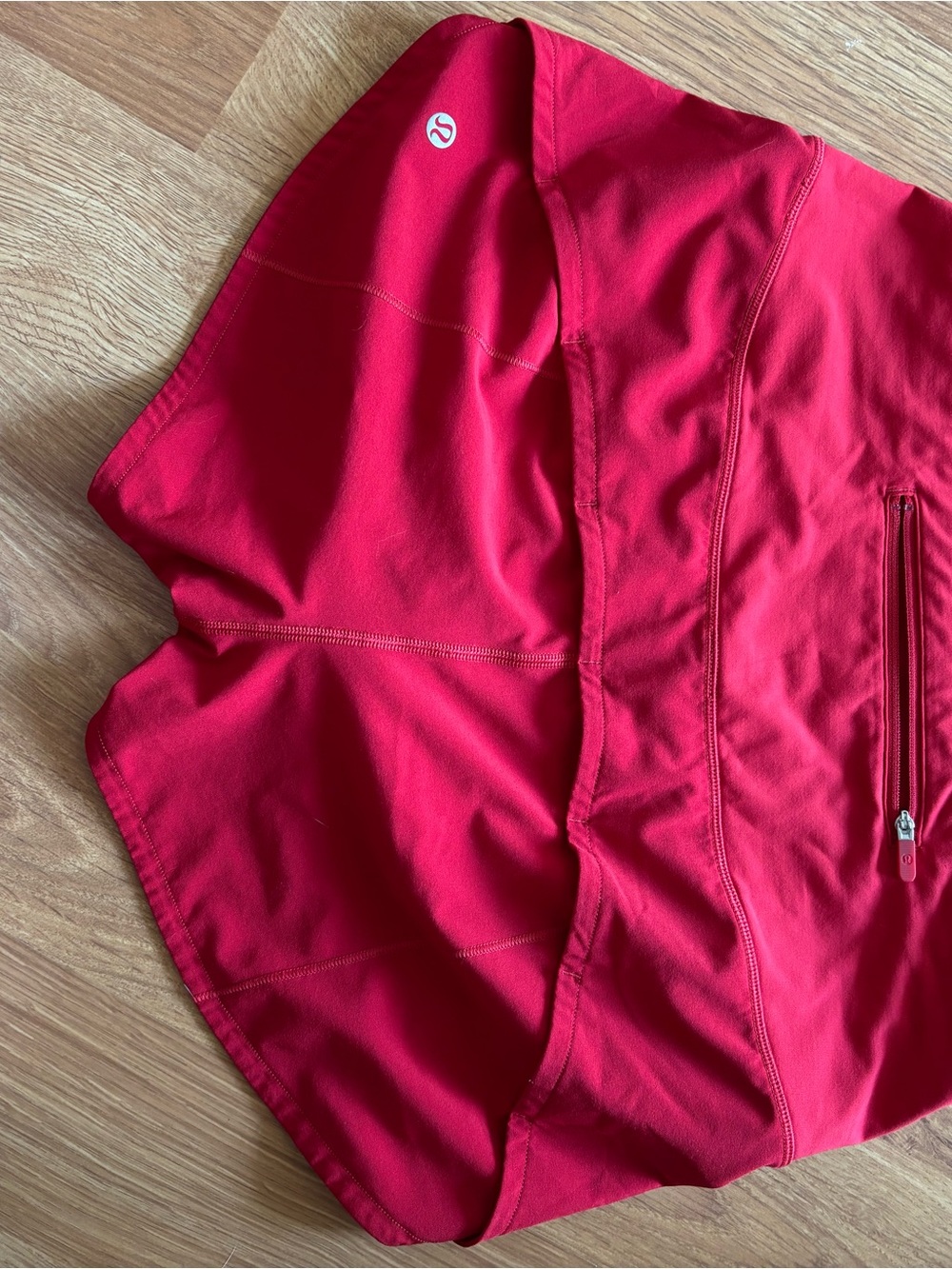 lululemon athletica Women’s Red Speed Up Shorts with Back Zip Pocket - Picture 3 of 6